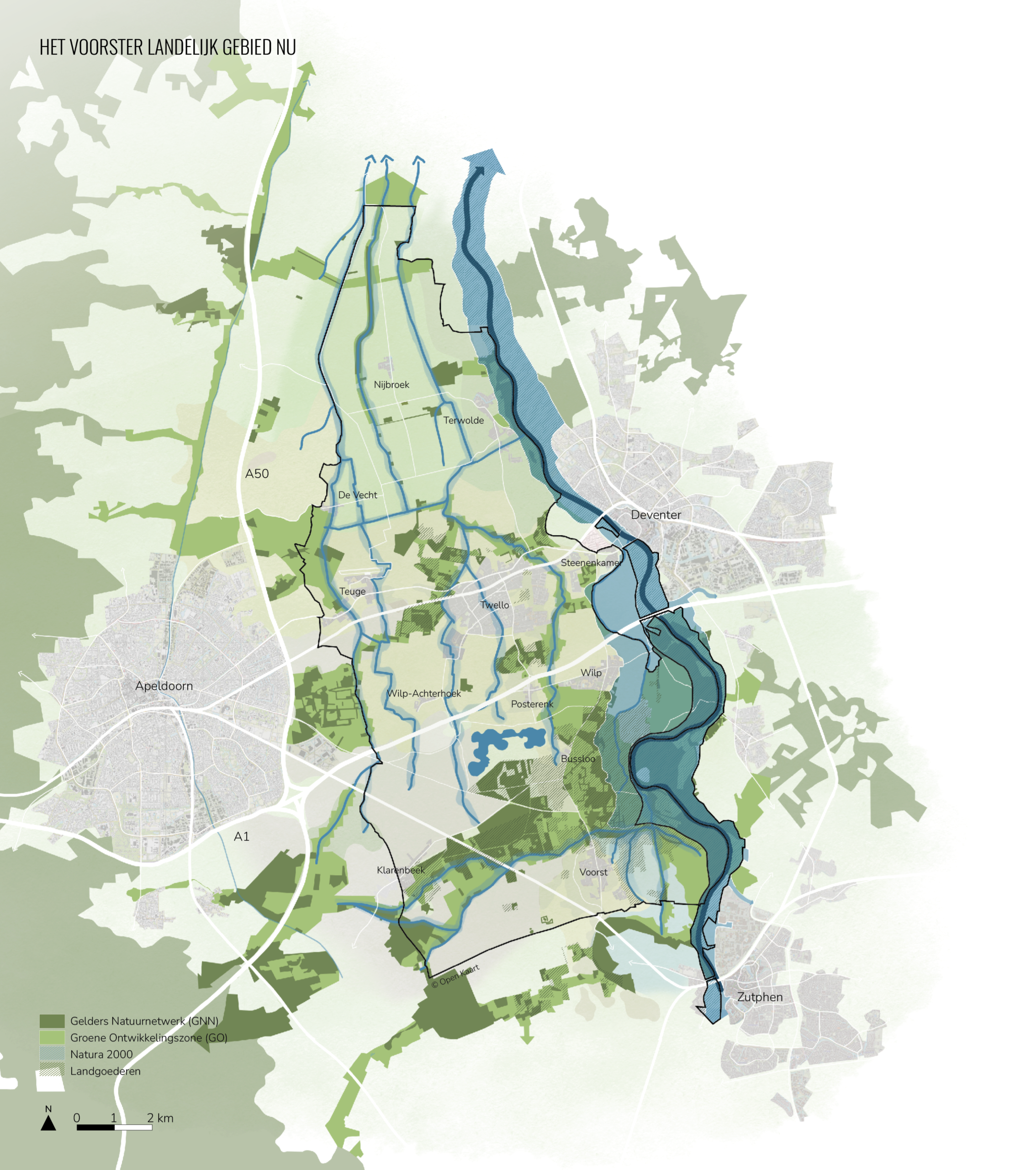 Het landelijk gebied van gemeente Voorst nu